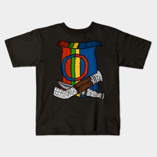 a flag logo hand drawn for the sami people. with traditional knives. Kids T-Shirt